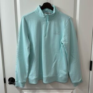 Vineyard Vines, quarter zip, size medium, light teal